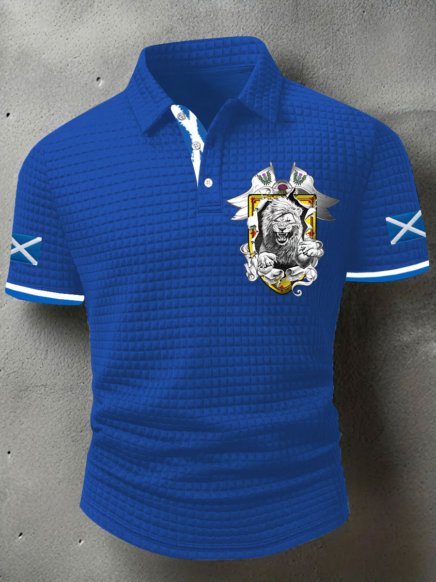 Men's Scotland Flag Proud The Brave Printed Casual Short Sleeve Tops