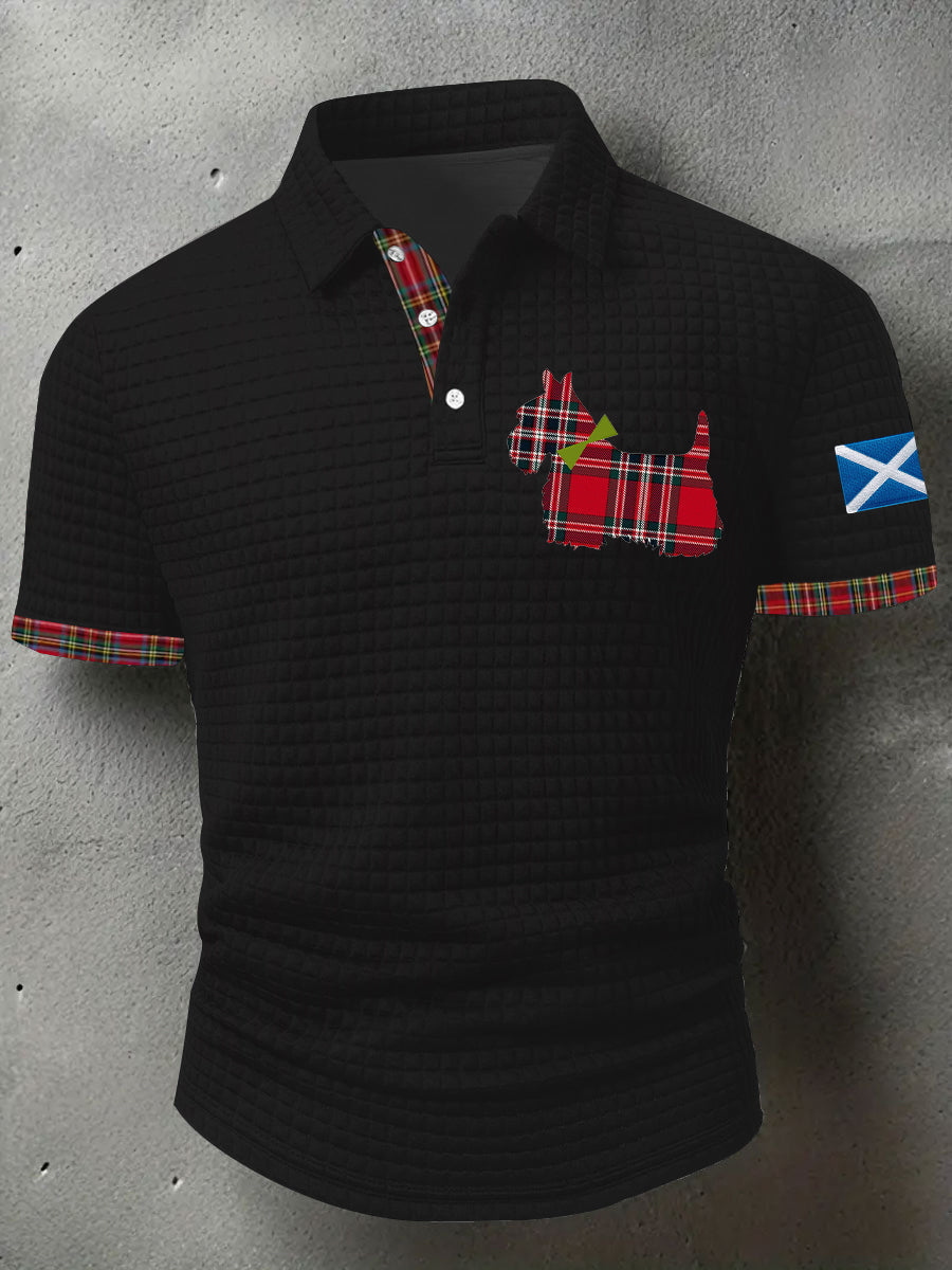 Men's Scottish Flag Scottish Terrier Short Sleeve Top