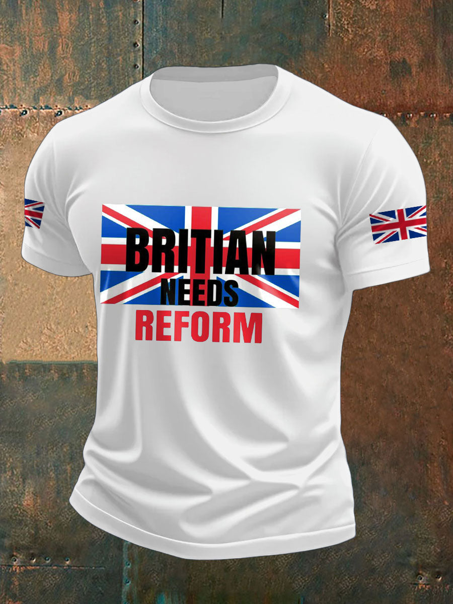 Men's UK Flag Reform Printed T-shirt