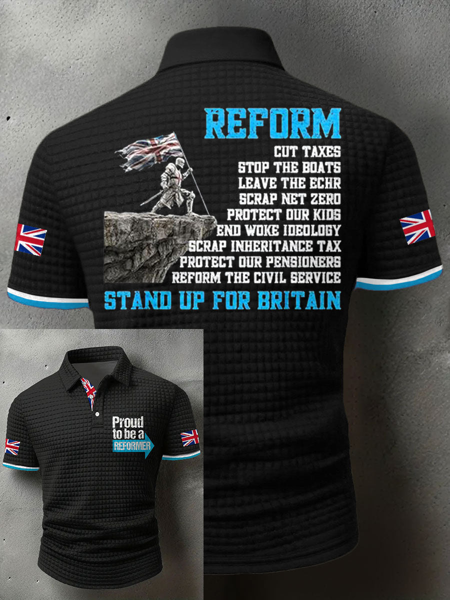 Men's UK Flag Reform Printed Casual Tops