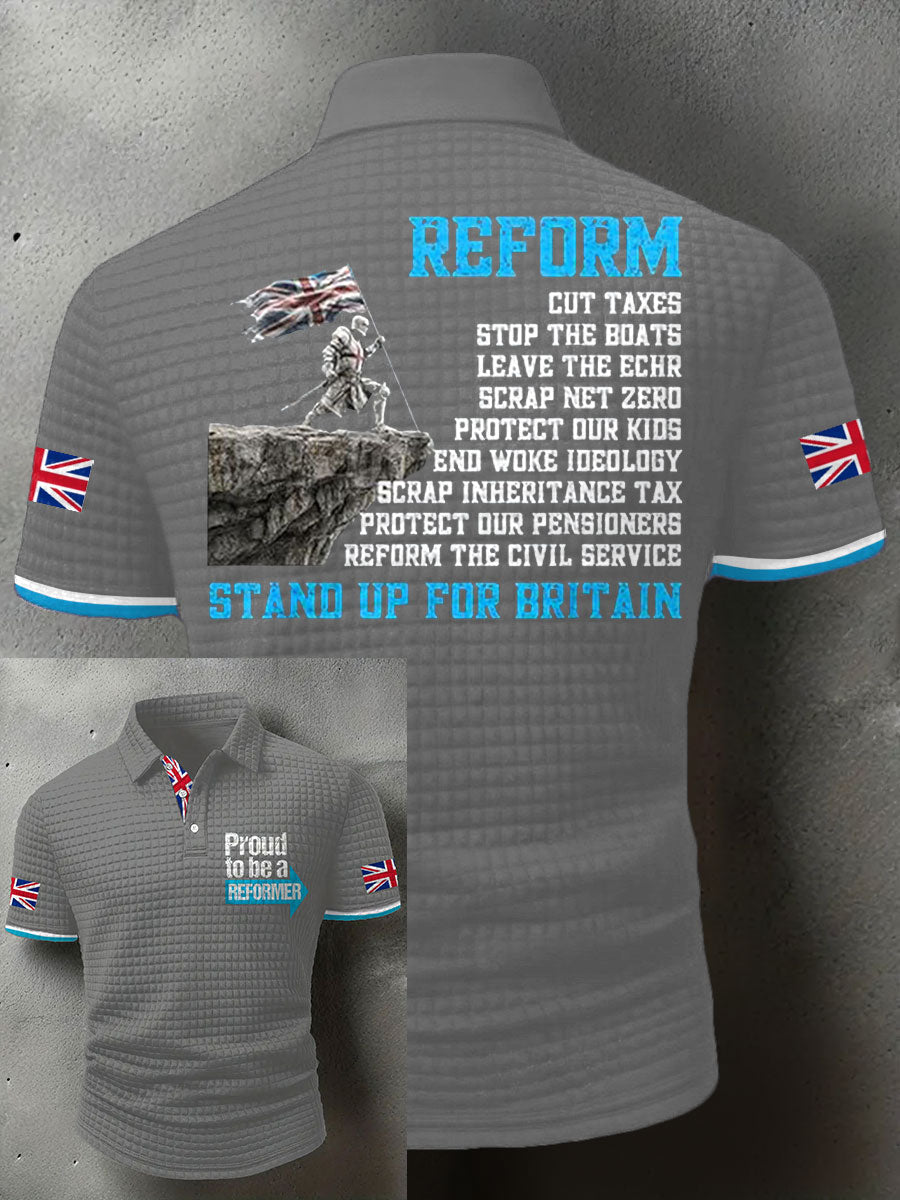 Men's UK Flag Reform Printed Casual Tops