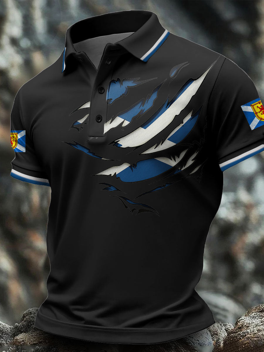Men's Scotland Flag Art Printed Casual Tops