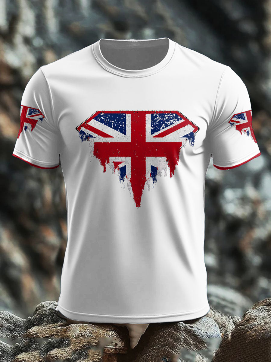 Men's UK Flag Art Printed T-shirt