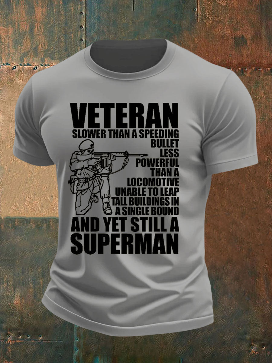 Men's Veteran imitation cotton short-sleeved T-shirt