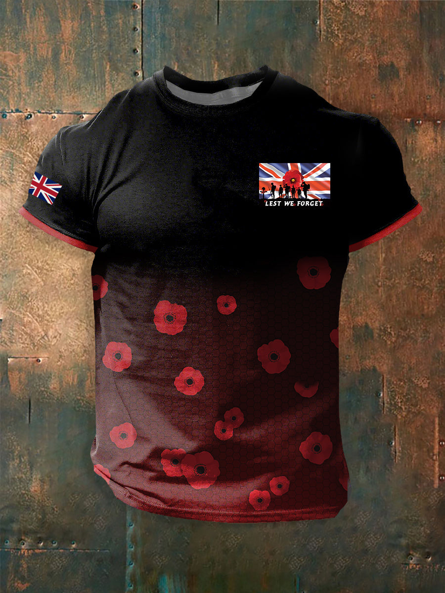 Men's Remembrance Day Lest We Forget Short Sleeves T-shirt
