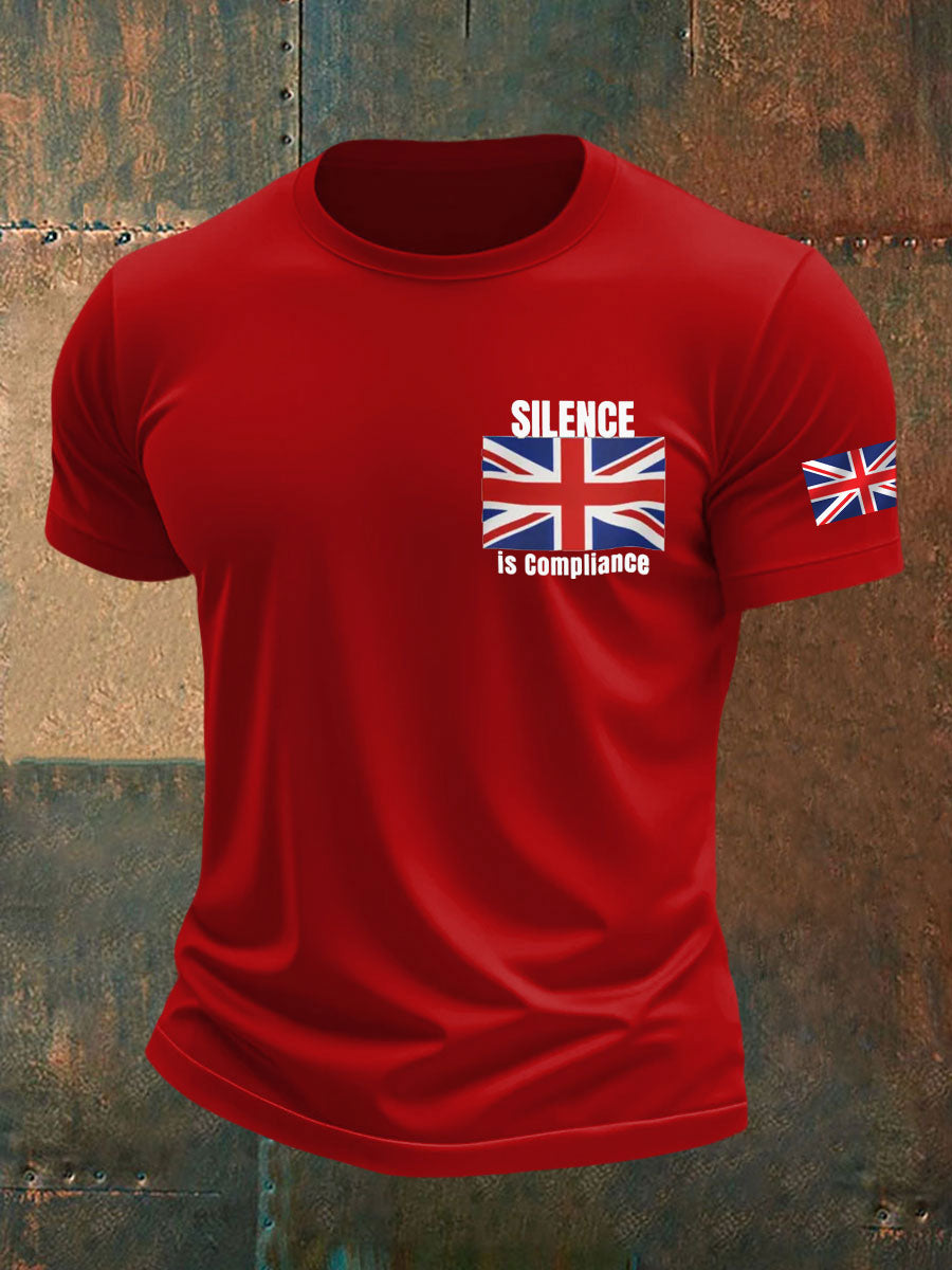Men's Silence is Compliance imitation cotton short-sleeved T-shirt