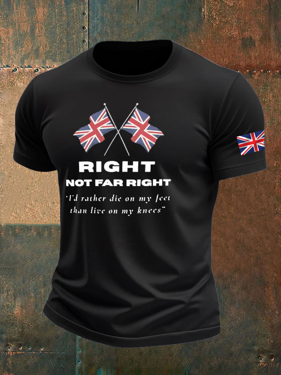 Men's Right Not Far Right Printed imitation cotton short-sleeved T-shirt
