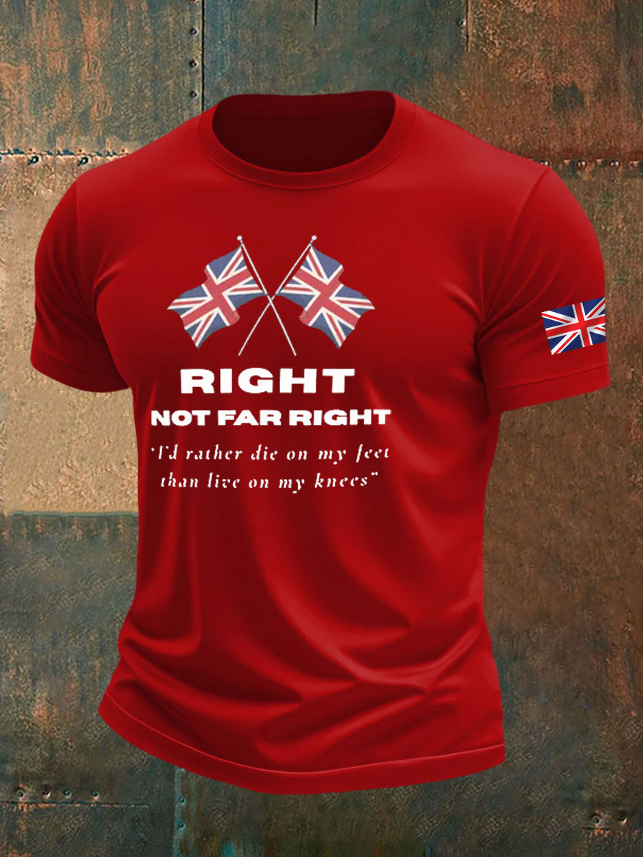 Men's Right Not Far Right Printed imitation cotton short-sleeved T-shirt