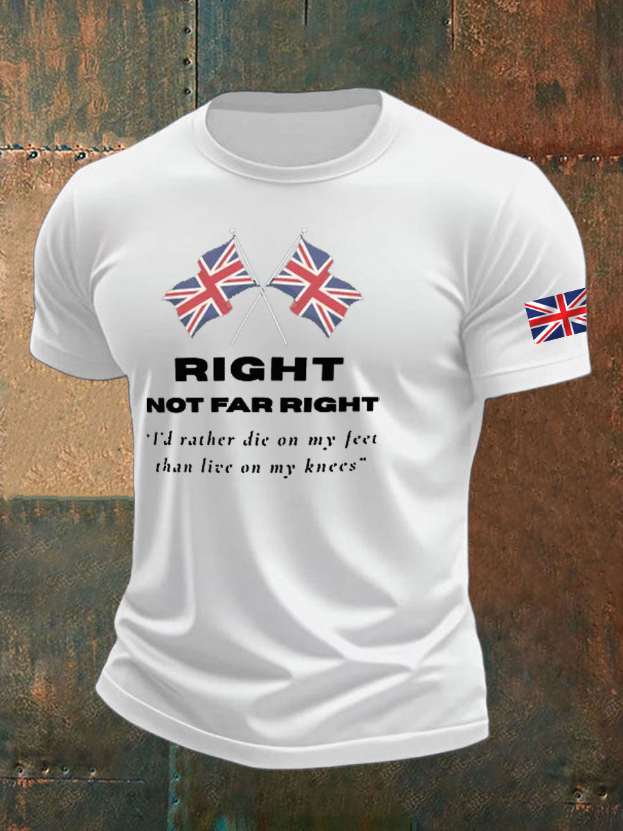 Men's Right Not Far Right Printed imitation cotton short-sleeved T-shirt