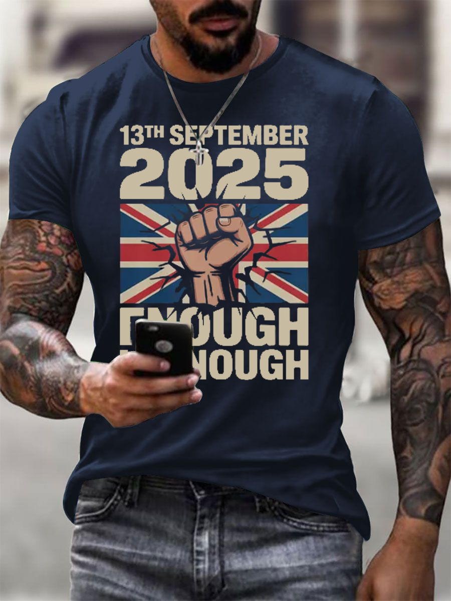 Men's September 13th 2025 London Protest  imitation cotton short-sleeved T-shirt