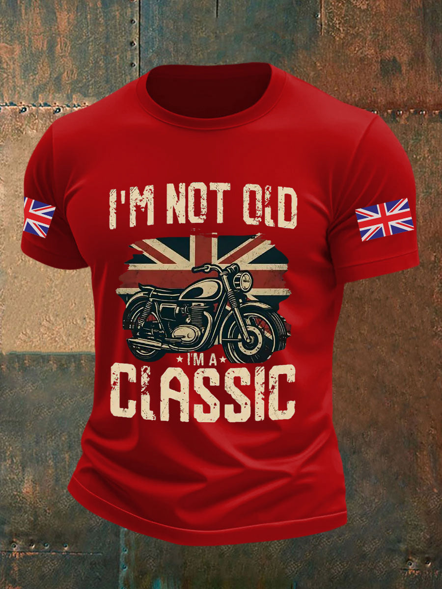 Men's Vintage I'm Not Old I' A Classic England Flag Printed T-shirt