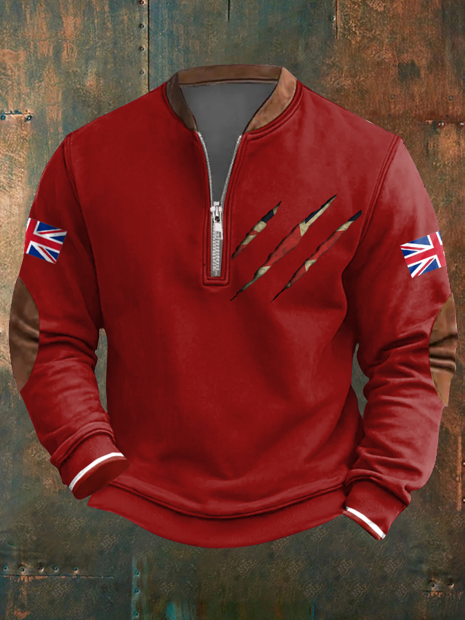 Men's UK Flag Art Printed Sweatshirt